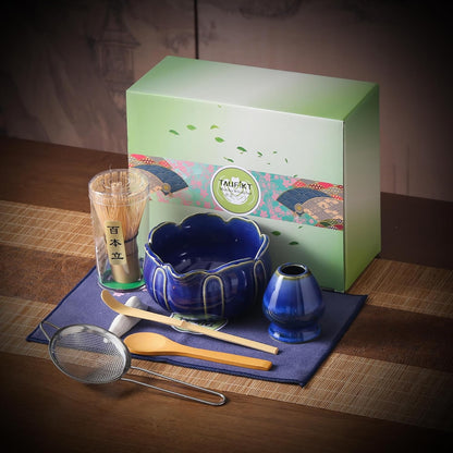 Matcha Whisk Set, 5 Pcs Ceramic Matcha Set, Matcha Kit Set Includes Matcha Bowl, Matcha Whisk and Holder, Bamboo Scoop and Sifter, Matcha Tea Set, Ideal Gift for Family/Friend (Pink)