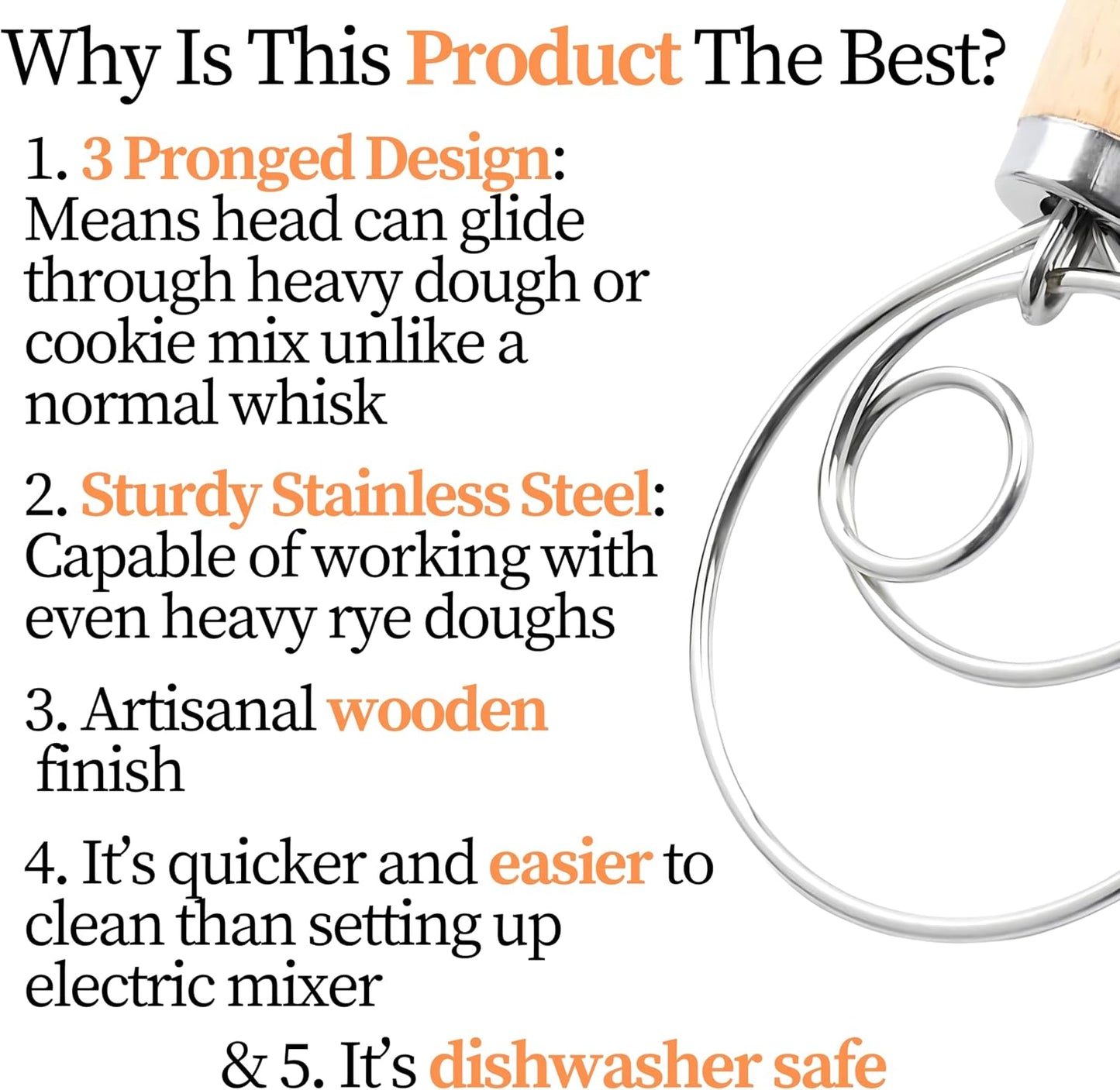 Introducing The Danish Dough Whisk & Scoop & Dust Flour Sifter Bread Making Tools Set: An Artisan Sourdough Bread Whisk With Flour Wand For Powdered Sugar Dusting (2pcs Set)