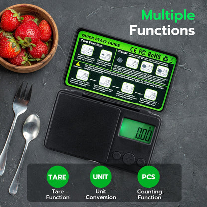 Mcbazel Digital Pocket Gram Scale 500g x 0.01g High Precision Mini Kitchen Scale with LCD Display for Food, Jewelry, Coin, Coffee, Grains, Powder Medicine