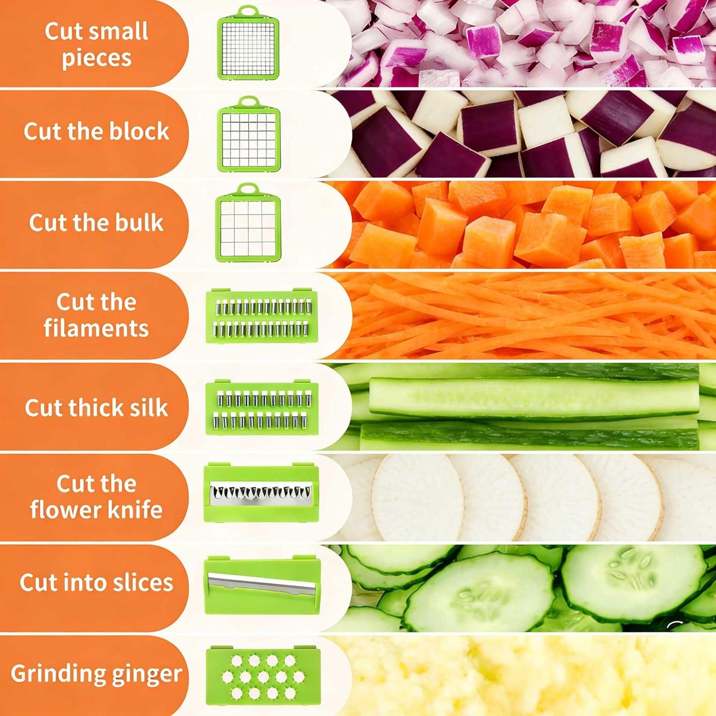 Thalirem 17-in-1 Vegetable Chopper, Mandoline Slicer with Container & 4 Blades - Multi-Function Food Grater for Chopping, Slicing, Dicing Onion, Potato, Cheese - Space Saving Kitchen Gadgets