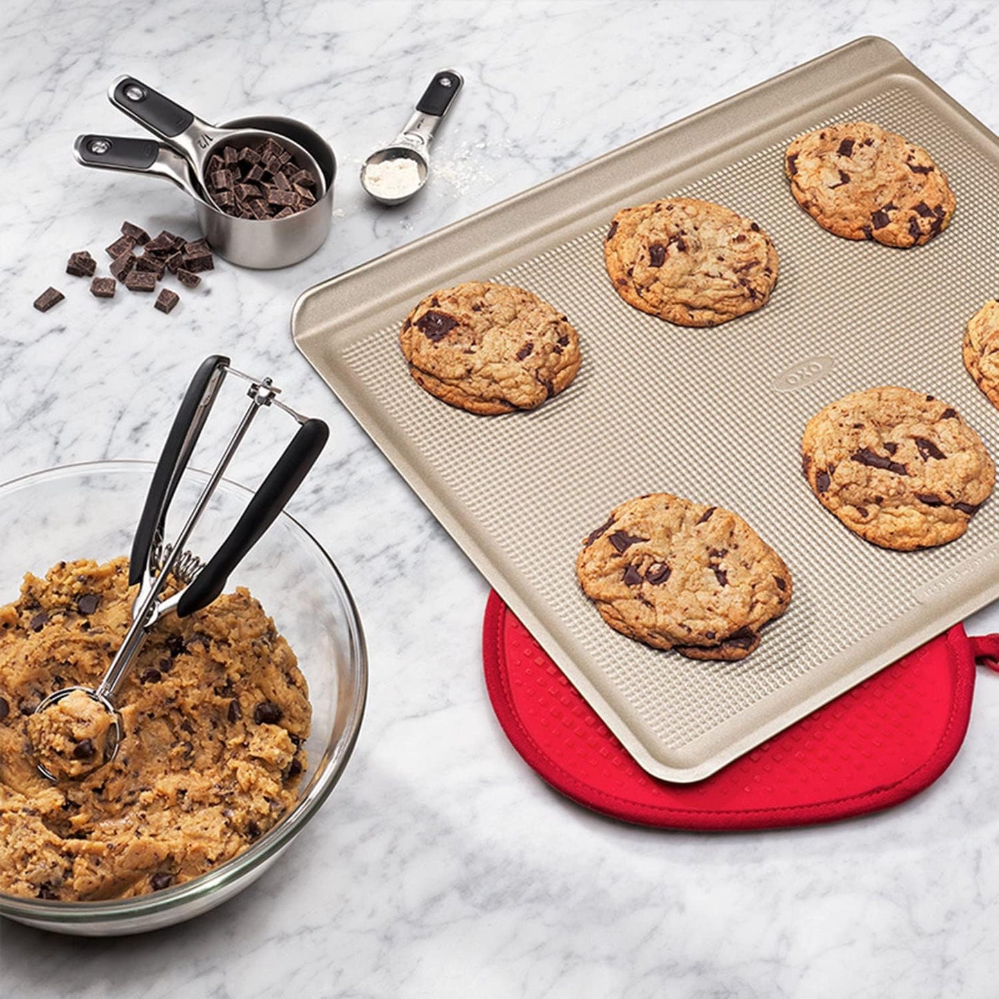Cookie Scoop, 1 Tbsp Ice Cream Scoop, Cookie Scoops for Baking, Cookie Dough Scoop for Cookie Cupcake Muffin Ice Cream Waffle, Comfortable Grip, Non-Slip