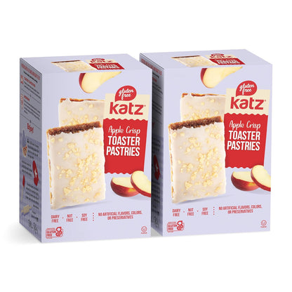 Katz Gluten Free Apple Crisp Toaster Pastries.Healthy Snacks for adulte & Kids. Free of Dairy, Peanuts, Tree Nuts, and Sesame, No Artificial Color. Kosher Snacks 8oz (4pk)