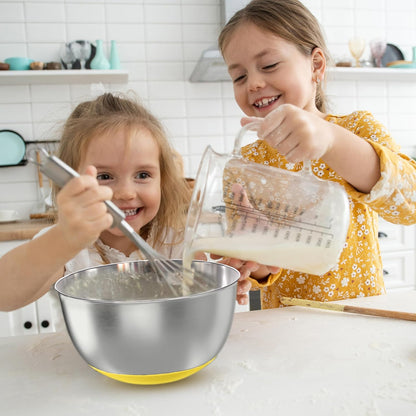 KITEISCAT Stainless Steel Mixing Bowls with Lids – Set of 5 Large Nesting Metal Bowls for Kitchen, Baking, Cooking, Food Prep & Storage, Non-Slip Base, Dishwasher Safe,Khaki