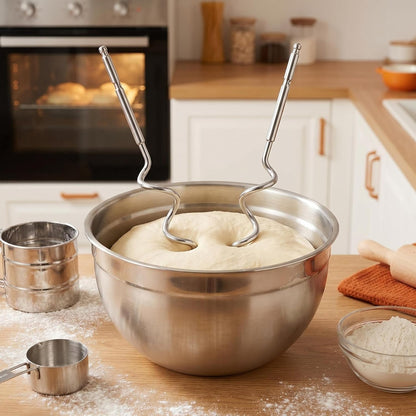 5-Pc Hand Mixer Attachments for Hamilton Beach Electric Mixers - 2 Beaters, 2 Dough Hooks, 1 Whisk, Stainless Steel Replacement Parts for Home Bakers & Chefs