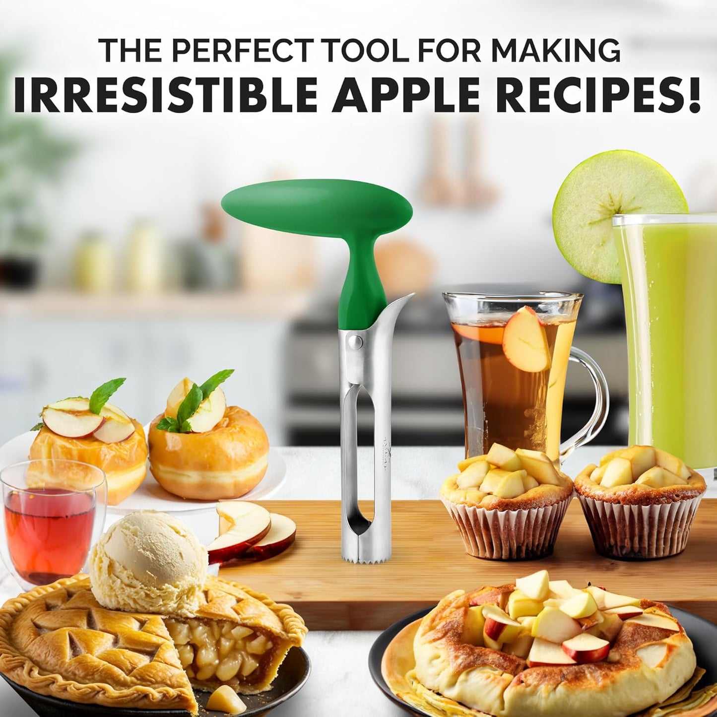 Zulay Kitchen Stainless Steel Pineapple Corer & Slicer – Heavy Duty Pineapple Cutter & Eye Removal Tool – Effortless Core Remover Tool with Sharp Reinforced Blade & Ergonomic Handle - Black