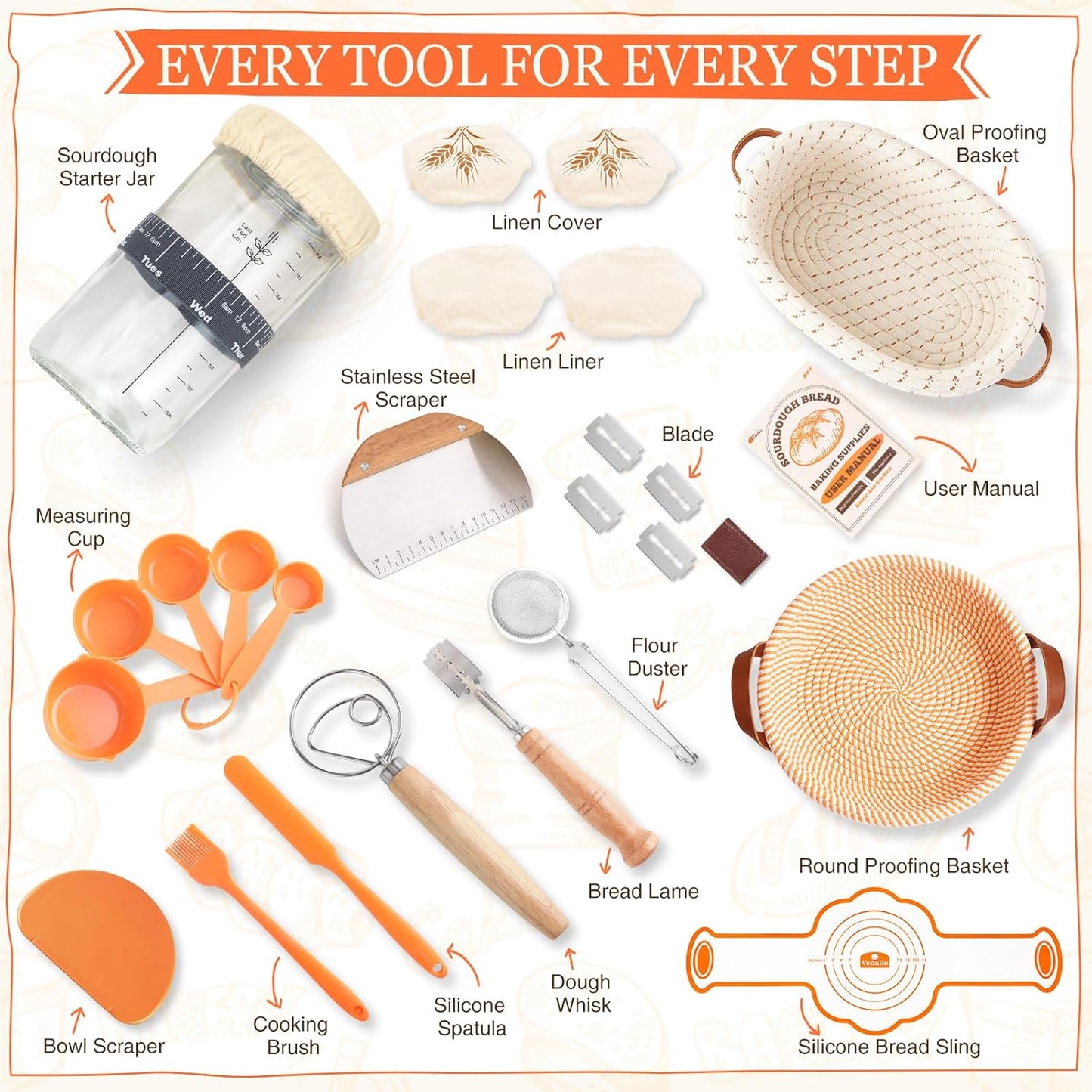 Sourdough Starter Kit, Sourdough Bread Baking Supplies, Sour Dough Starter Kits, Sourdough Tools for Modern Home And Kitchen, Sour Dough Tools, Bread Making Tools Kit, Gifts for Bakers Women Wife Mom
