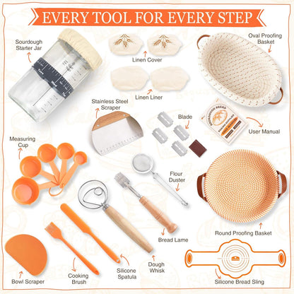 Sourdough Starter Kit, Sourdough Bread Baking Supplies, Sour Dough Starter Kits, Sourdough Tools for Modern Home And Kitchen, Sour Dough Tools, Bread Making Tools Kit, Gifts for Bakers Women Wife Mom