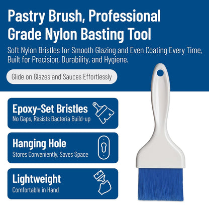 SPARTA GALAXY Pastry Brush Round – 4039402 Round Basting Brush with Nylon Bristles, One-Piece Plastic Handle for Kitchens, Restaurants or Catering, Commercial, Food Prep, 1in