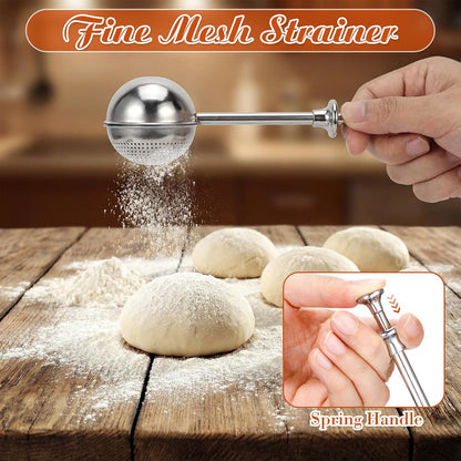 10 Pcs Stainless Steel Pastry Biscuit Cutter Set Include 3 Cup Flour Sifter Biscuit Cutter Pastry Scraper Dough Scraper Silicone Baking Mat Fine Mesh Strainer for Cooking Cookies Donuts Cake