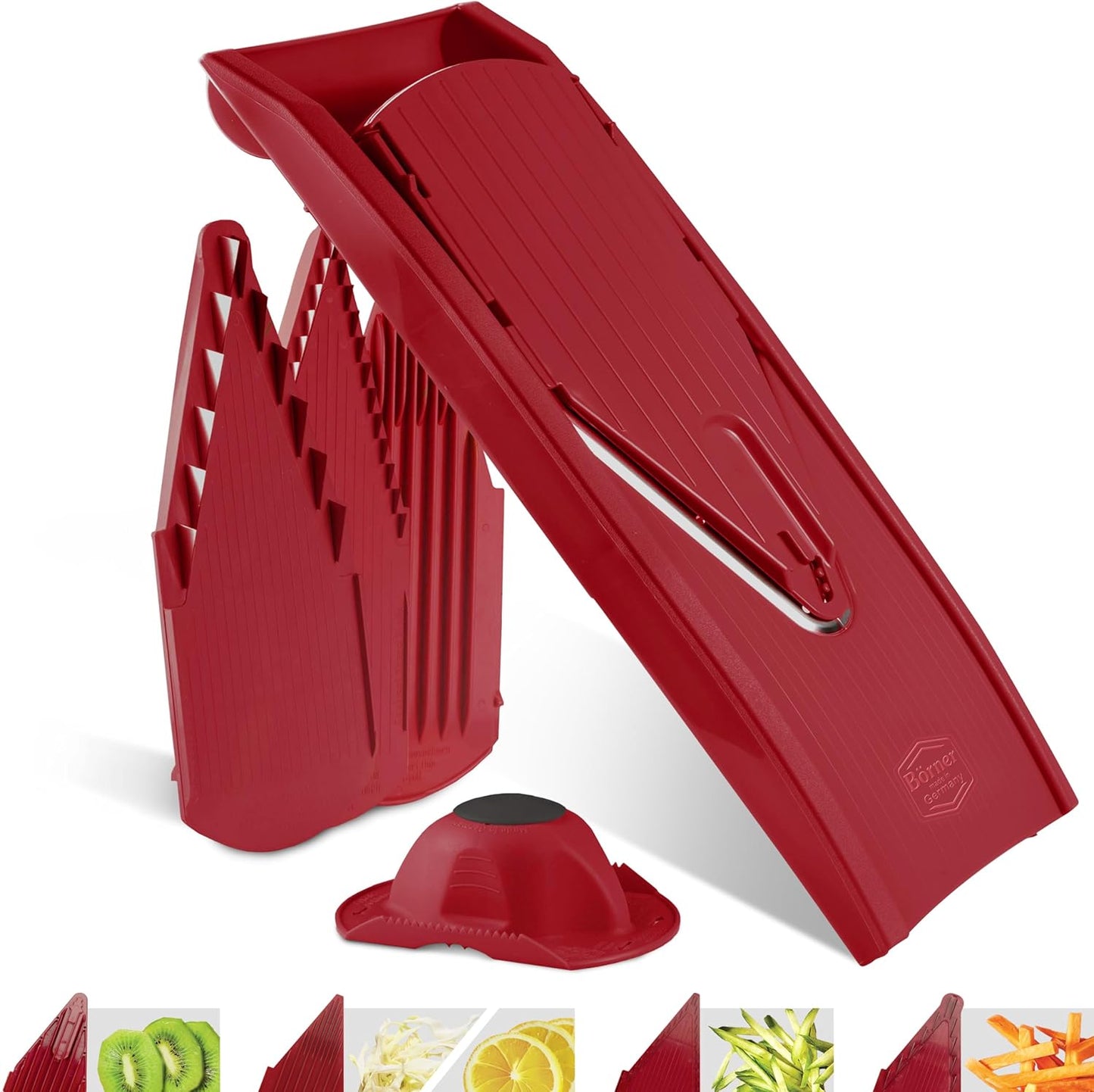 BORNER V Mandoline Slicer Kitchen V1 ClassicLine Starter Set | Vegetable Grater Börner - Quality Made in Germany, Color:Orange