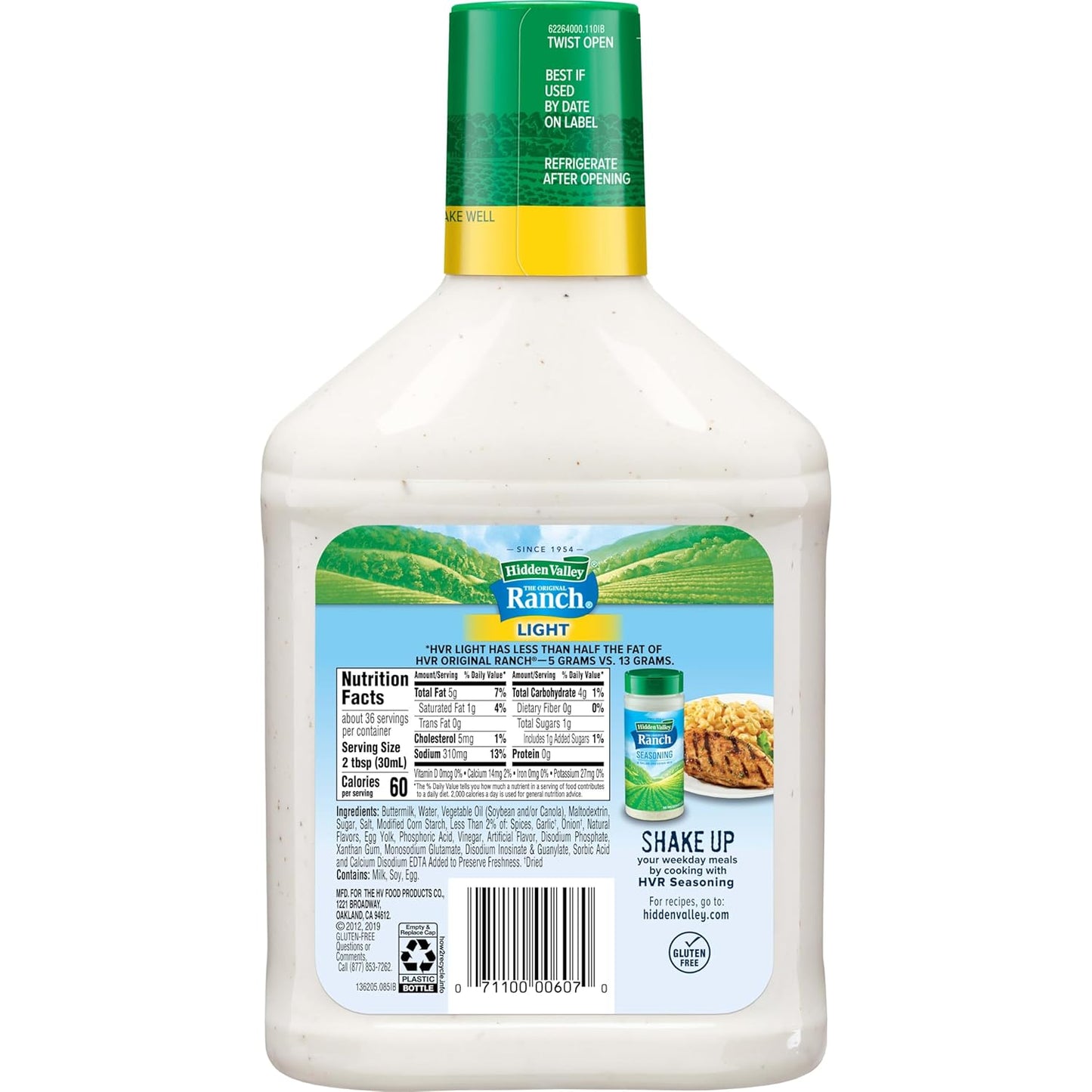 Hidden Valley Original Ranch Light Topping and Dressing, Gluten Free, 36 Ounce Bottle (Package May Vary)
