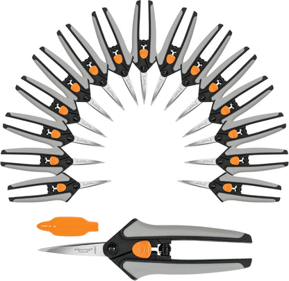 Fiskars 6" Pruning Scissors for Flowers, Buds, Weeds and Small Plants, Garden Snips with Resin Resistant Nonstick Stainless Steel Blades, Gardening Trimmers with Comfortable Handle