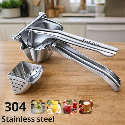 Stainless Steel Lemon Squeezer, Manual Citrus Juicer Press, Heavy Duty Hand Juicer for Lemon Orange Lime Grapefruit, Ergonomic Grip Juice Extractor, Rust Resistant, Easy to Clean Kitchen Tool