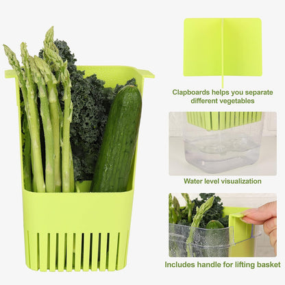 LUVCOSY Herb Keeper Set: 3 Pack Herb Saver+1 Pack Herb Scissors+2 Pack Herb Stripper, BPA-Free Plastic Herb Container for Cilantro, Mint & Asparagus, Keeps Fresh Herbs for 3 Times Longer