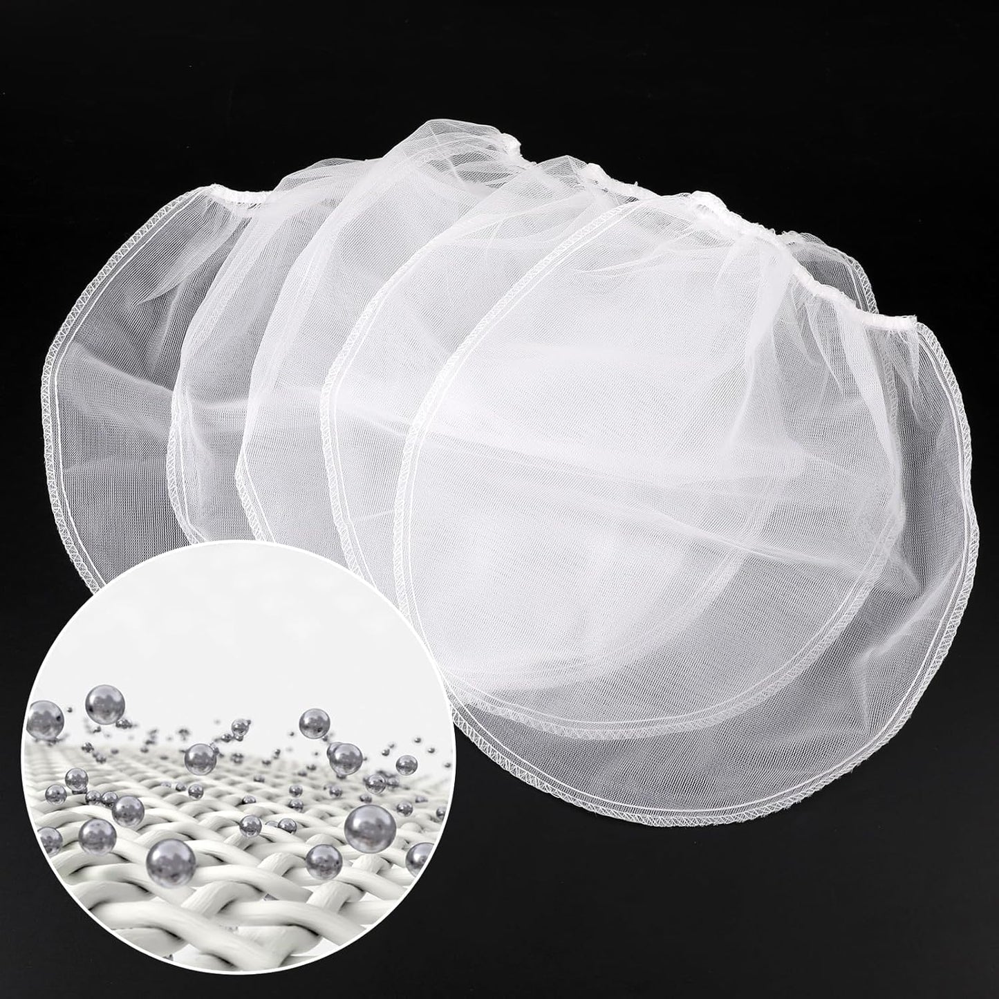 Paint Strainer Bags 1 Gallon Paint Filter Bag White Fine Mesh Disposable Bag Bucket Strainer with Elastic Drawstring Top Opening for Paint Gardening, 5 Pack