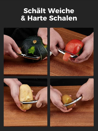 Vegetable Peeler Set, Ultra Sharp Stainless Steel Y Peeler & I Peeler for Potatoes, Fruits and Vegetables, Serrated Blade Kitchen Peeler with Ergonomic Handle
