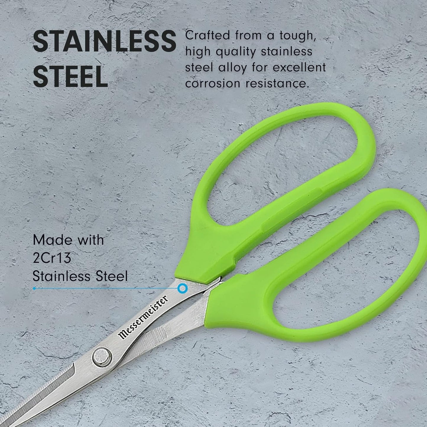 Messermeister 6-Inch Culinary Scissors, Green - All-Purpose Kitchen Scissors - 2Cr13 Stainless Steel & Nylon Slip-Resistant Handles