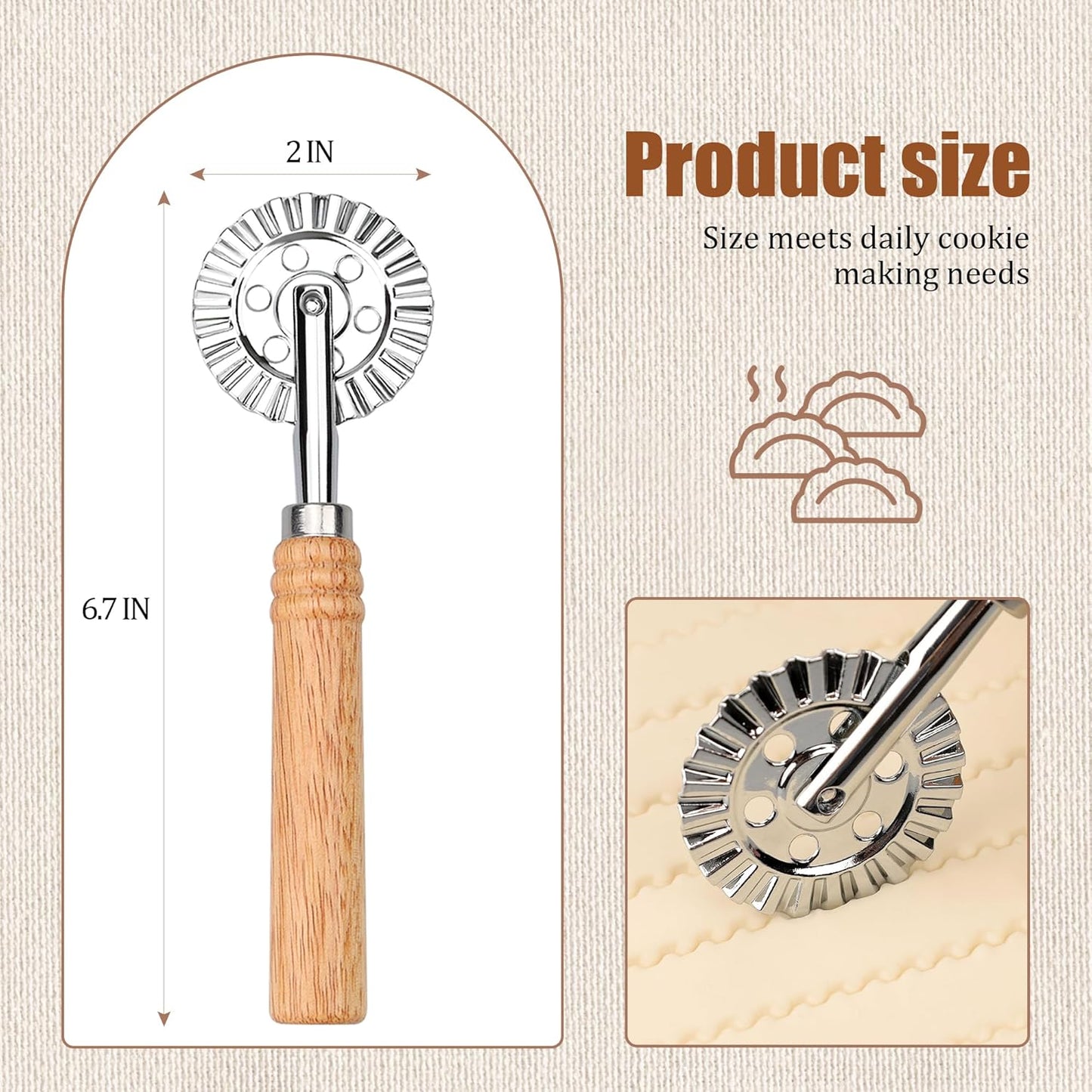 Pastry Cutter Double Wheel - Exquisite Wooden Handle, Perfect for Pasta, Pizza, Ravioli, Cookie -Cheese Slicers Enhance Your Culinary Artistry