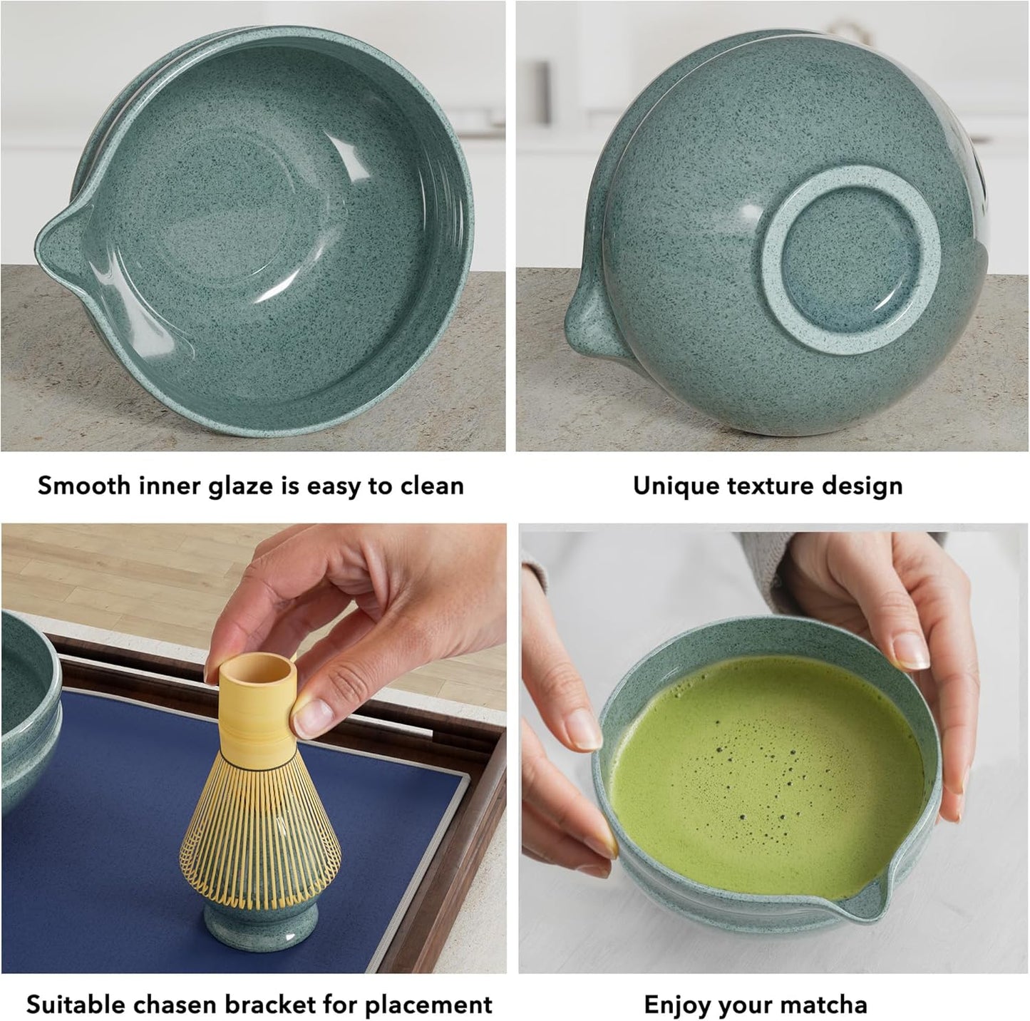 Matcha Whisk Set, Perfect Matcha Kit for Matcha Lovers Includes Ceramic Bowl, Bamboo Whisk, Holder, Scoop, Sifter & Cloth - 7 Pcs Matcha Kit