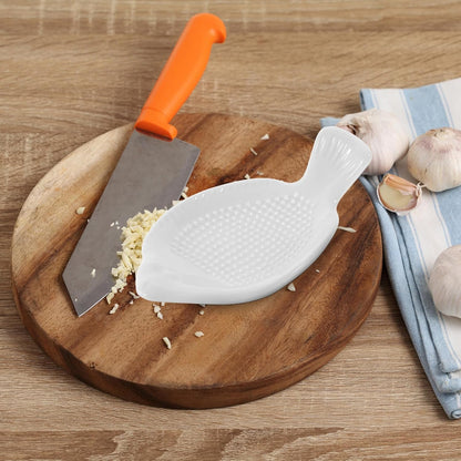 Zerodeko Ceramic Ginger Grater Plate Multi-Function Garlic Grater Kitchen Gadget Grinding Tool for Onion Cheese and Vegetables Home Use 4.72X2.67In