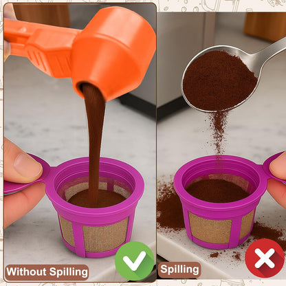 Palksky Coffee Scoop & Funnel for Reusable K Cup Refillable Coffee Pods, 2 Tablespoon Slide Coffee Measuring Funnel Scooper,1PCS