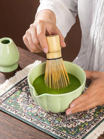 Matcha Whisk Set – Premium 7-Piece Traditional Matcha Set with Bamboo Whisk, Matcha Cup, Sifter & P Leather Case – Complete Tea Accessories & Gift Set