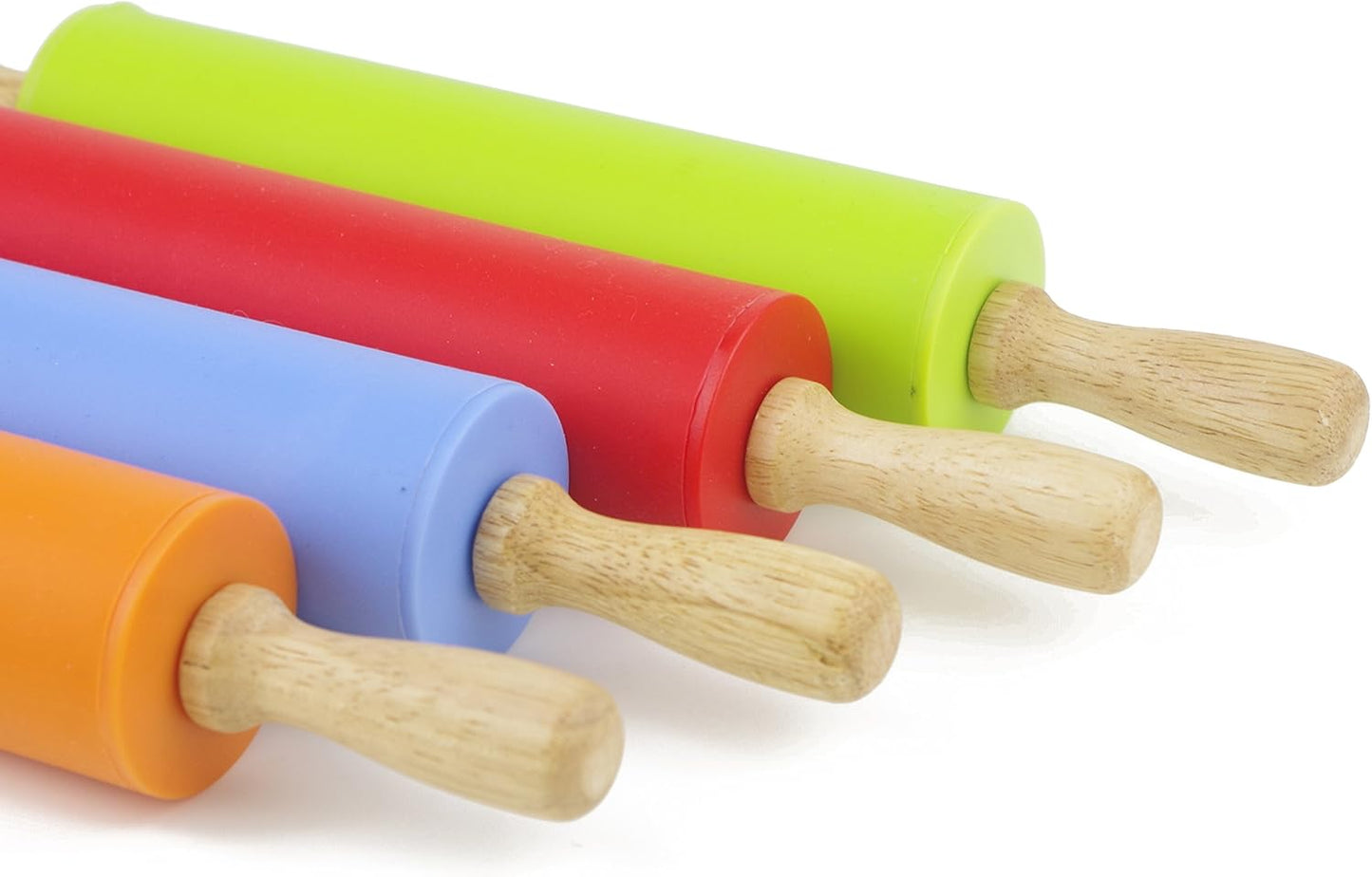 Silicone Rolling Pin for Baking Non-stick Rolling Pin Dough Roller Wooden Handle Kitchen Accessories Pastry Roller