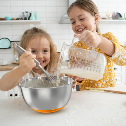 KITEISCAT Stainless Steel Mixing Bowls with Lids – Set of 5 Large Nesting Metal Bowls for Kitchen, Baking, Cooking, Food Prep & Storage, Non-Slip Base, Dishwasher Safe,Khaki