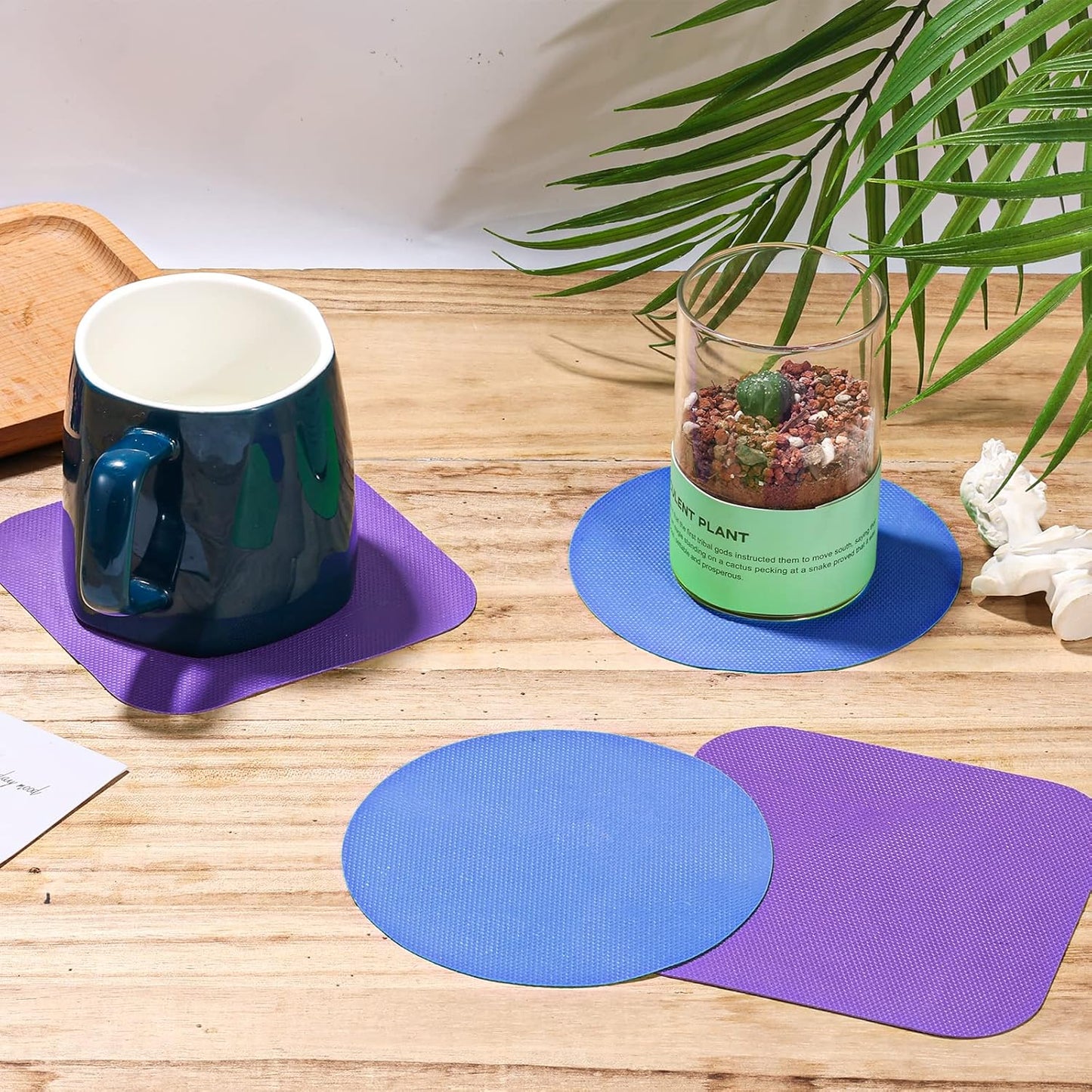 LUTER 4pcs Jar Opener, Rubber, Multi-function Silicone Bottle Opener for Seniors with Weak Hands Lid Cap Gripper Pads Kitchen Coasters Gadgets(Light Blue, Green)