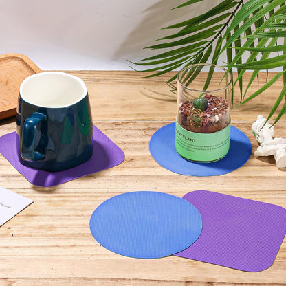 LUTER 4pcs Jar Opener, Rubber, Multi-function Silicone Bottle Opener for Seniors with Weak Hands Lid Cap Gripper Pads Kitchen Coasters Gadgets(Light Blue, Green)