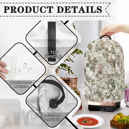 Coffee Pastry Blender Dust Cover with Drawstring Field Stand Mixer or Coffee Maker Cover Anti Fingerprint Polyester Appliance for Home Kitchen Decor