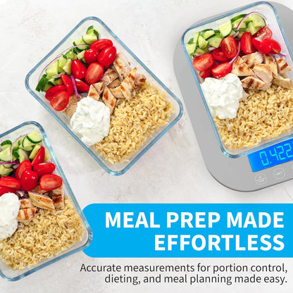 Smart Weigh Mint Green Digital Kitchen Scale for Cooking, Weight Loss, Calorie Tracking, Baking, Food Portion Control, and Meal Prep - Accurate Measurements in Grams and Ounces