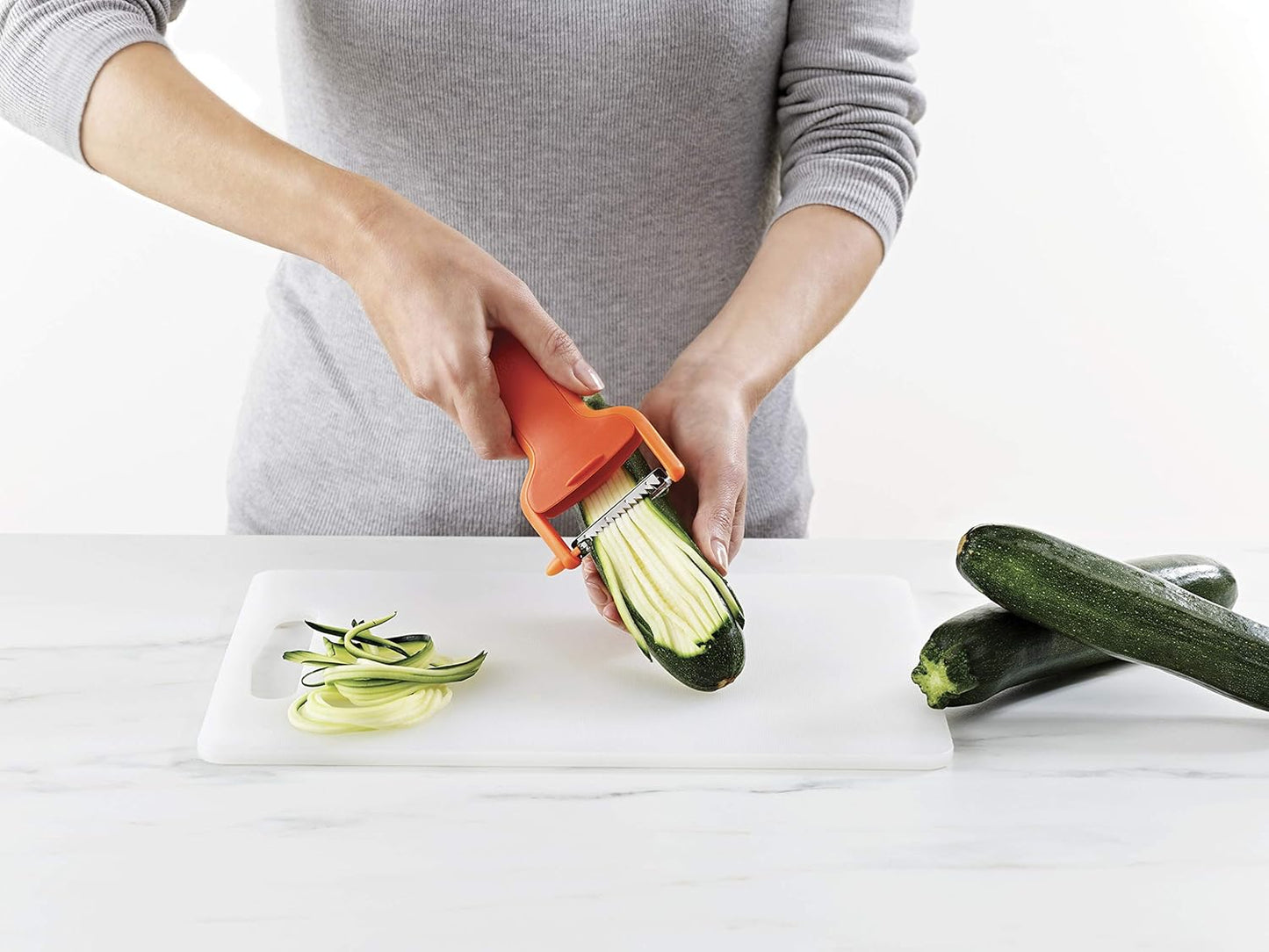 Joseph Joseph Multi-Peel Y-shaped Peeler Easy Grip Handles Stainless Steel Blade for Kitchen Vegetable Fruit, Light Green