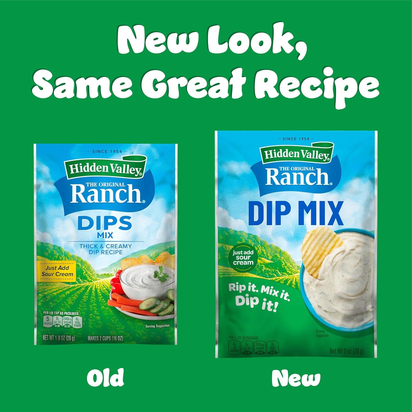 Hidden Valley Original Ranch Dip Mix, 1 Ounce Each, 4 Count (Package May Vary)