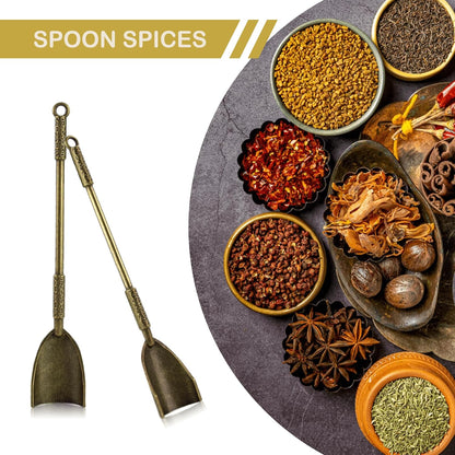 6-Pack Mini Spoons Metal Tiny Shovels 3-Inch Small Medicine Spoon for Home Kitchen Spices, Necklace Charms Pendants DIY Craft Making (Multicolor)