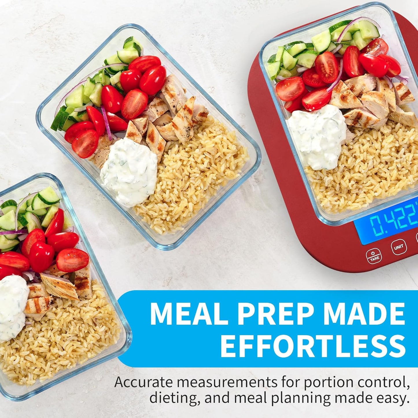 Smart Weigh Mint Green Digital Kitchen Scale for Cooking, Weight Loss, Calorie Tracking, Baking, Food Portion Control, and Meal Prep - Accurate Measurements in Grams and Ounces
