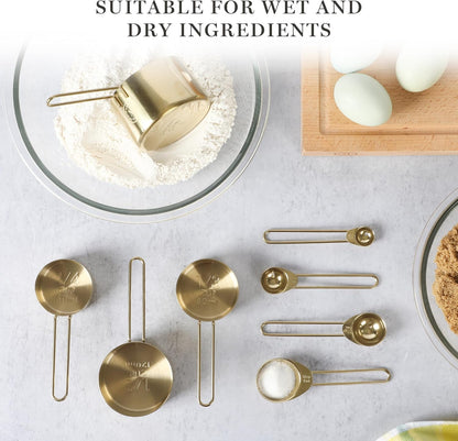 Martha Stewart Richburn 4-Piece Stainless Steel Measuring Cups Set – Durable and Accurate Kitchen Measuring Tools for Baking and Cooking