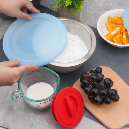3 Pack Silicone Replacement Lids for OXO 1.5-Quart, 3-Quart & 5-Quart Good Grips Stainless-Steel Mixing Bowls, See-Through Silicone Lids, Dishwasher & Microwave Safe (Bowls Are Not Included)