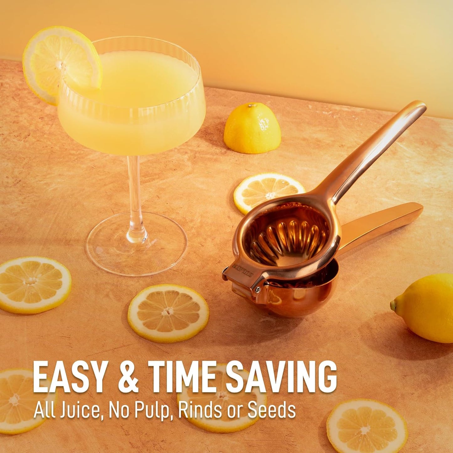 Lemon Squeezer Stainless Steel with Premium Quality Heavy Duty Solid Metal Squeezer Bowl - Large Manual Citrus Press Juicer and Lime Squeezer Stainless Steel - by Zulay Kitchen