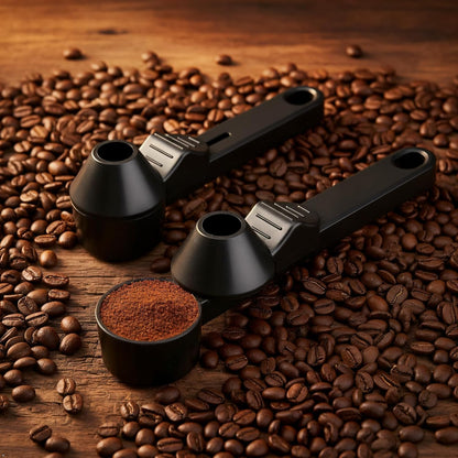 Scoop Funnel Measuring Spoon, 1 Pack 2 Tbsp Scoop with Built-In Funnel and Leveler, for Protein Powder, Pre-Workout and Ground Coffee, Anti-Spill Pouring Tool