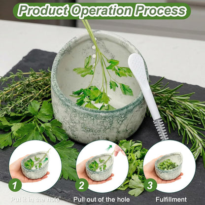 Aiuulu 4" X 4" Ceramic Herb Stripper Bowl, Handmade Pottery Herb Tool for Peeling Off the Leafy Assembly