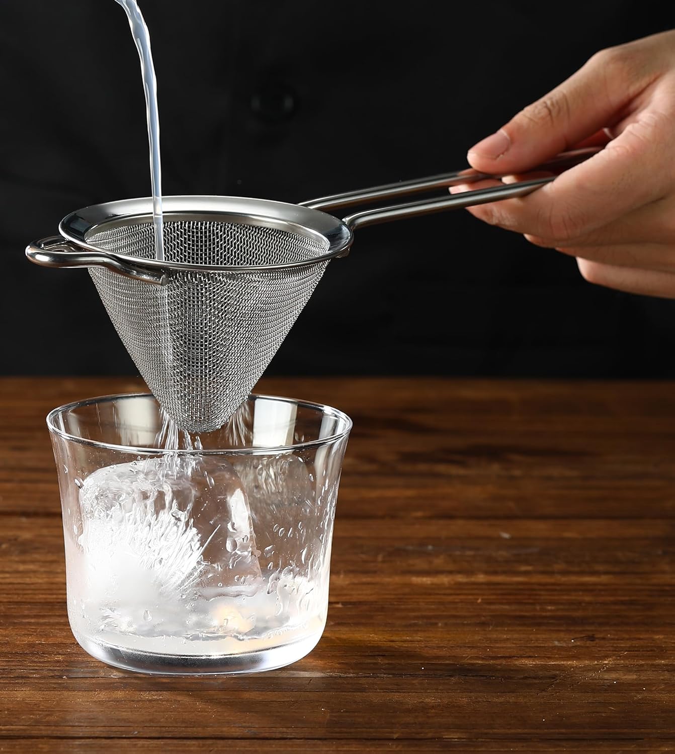 Fine Mesh Cocktail Strainer, Stainless Steel, Long Handle Set of 2 (Stainless Steel set of 2)