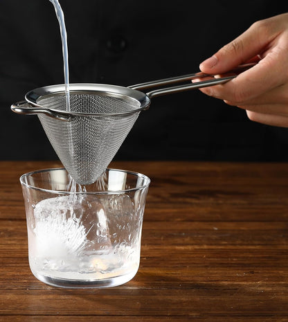 Fine Mesh Cocktail Strainer, Stainless Steel, Long Handle Set of 2 (Stainless Steel set of 2)