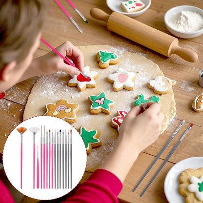 30 PCS Food Paint Brush, Food Safe Paint Brushes Cake Decorating Brushes Set for Fondant Cookie Icing, Multi Function Pastry Painting Tool for Baking DIY Craft