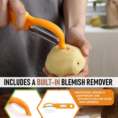 Spring Chef Premium Swivel Vegetable Peeler, Soft Grip Handle and Ultra Sharp Stainless Steel Blades - Perfect Kitchen Peeler For Veggie, Fruit, Potato, Carrot, Apple - Pink Lemonade