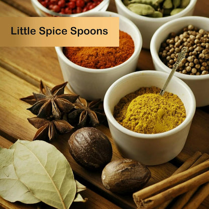 6-Pack Mini Spoons Metal Tiny Shovels 3-Inch Small Medicine Spoon for Home Kitchen Spices, Necklace Charms Pendants DIY Craft Making (Multicolor)