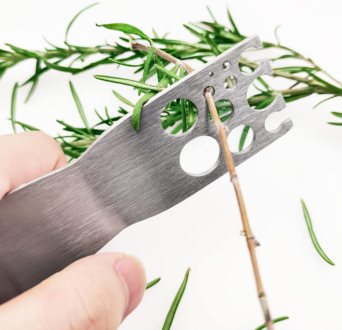 Herb Strippers 11 Holes-Stainless Steel Kitchen Leaf Stripping Tool- Perfect for Removing Stems From Herbs & Kale (1 Pack Herb Stripper Long)
