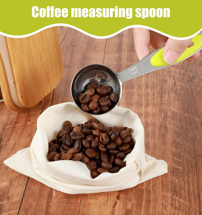 2Pcs Tablespoon Measuring Spoon 1 Tbsp (3 Tsp, 15ml, 1/2oz), Stainless Steel 1 Tablespoon Measuring Spoon with Green Silicone Grip, Perfect for Coffee Tea, Quick Efficient Cooking & Baking