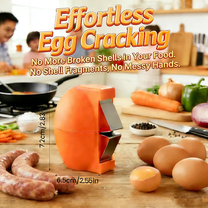 Stainless Steel Egg Cracker & Separator, Handheld Egg Opener for Raw & Hard-Boiled Eggs, Multifunctional Kitchen Gadget for Easy Peeling & Yolk White Separation (1)