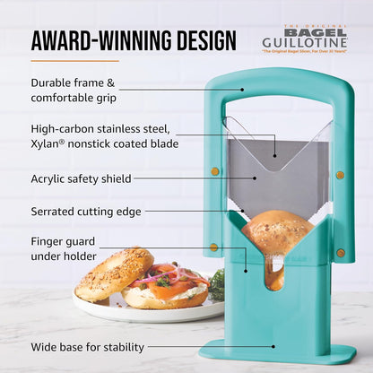 Hoan The Original Bagel Guillotine Universal Slicer, Silver, 9.25-Inch - Effortless Stainless Steel Slicer